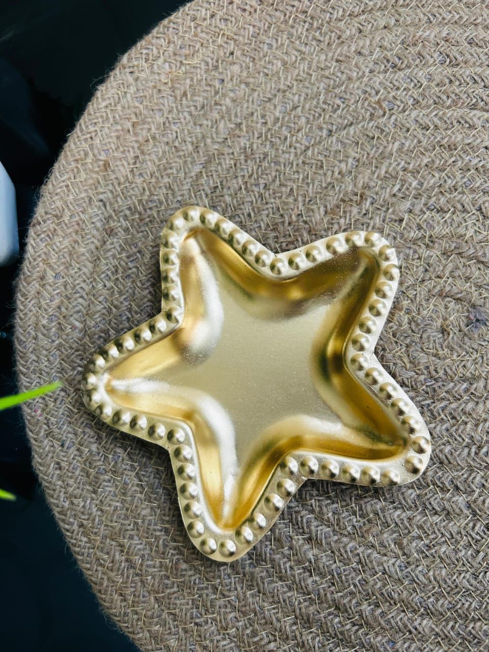 Golden Essence Star Shaped Trinket Tray, Gold Polish , Size- 4 inch