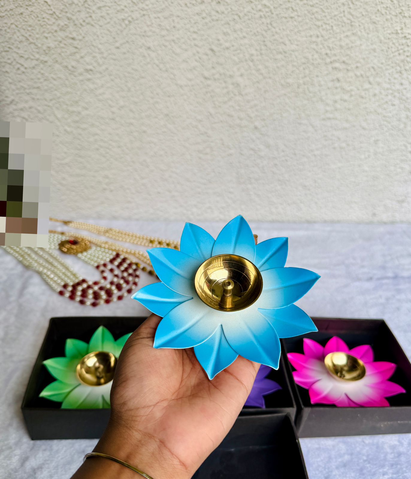 Lotus Diya – Assorted Color Diya for Home, Pooja, Festival & Gift